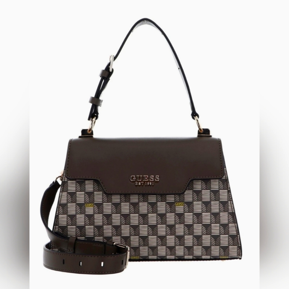 Guess Haille Top Handle Purse with Granite Logo - Brand New  